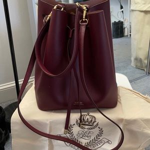 Lauren Ralph Lauren Leather Large Andie Drawstring Bag